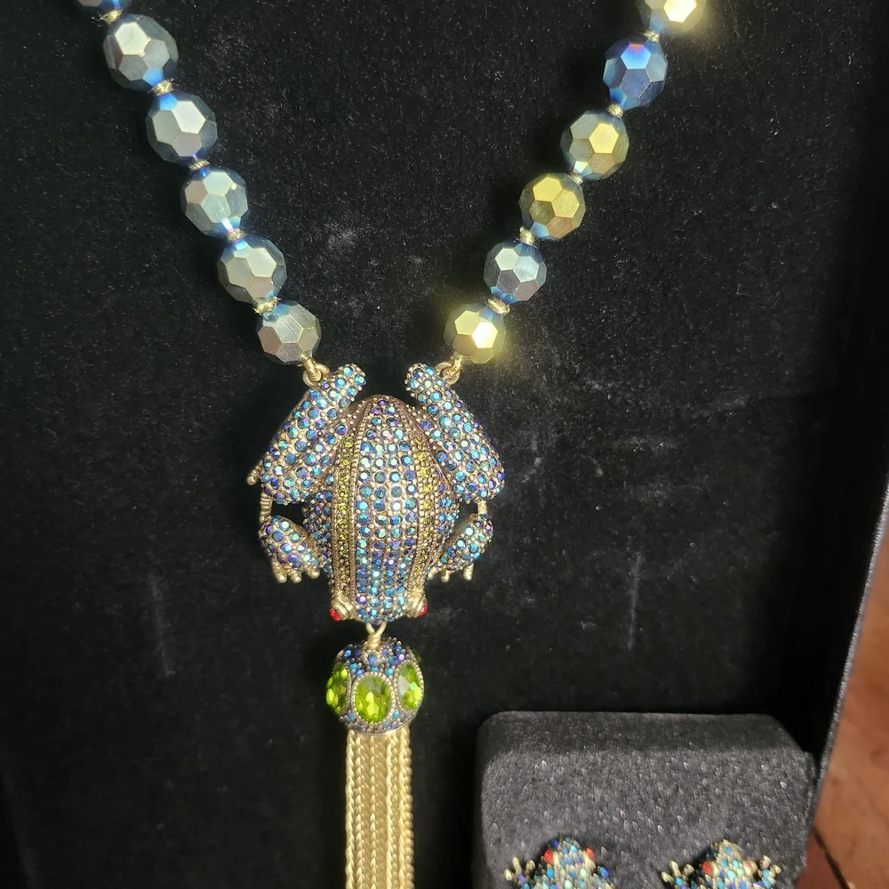 Heidi Daus Vibrant Frog Necklace Set with Gold Tassel - Picture 2 of 2